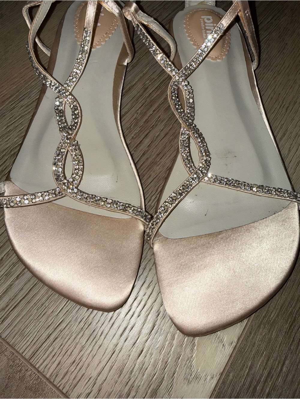 Rhinestone Sandals in blush